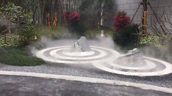 房地产售楼部人工湖景观雾喷冷雾系统工程与绿化工程 营造诗意栖居的营销利器